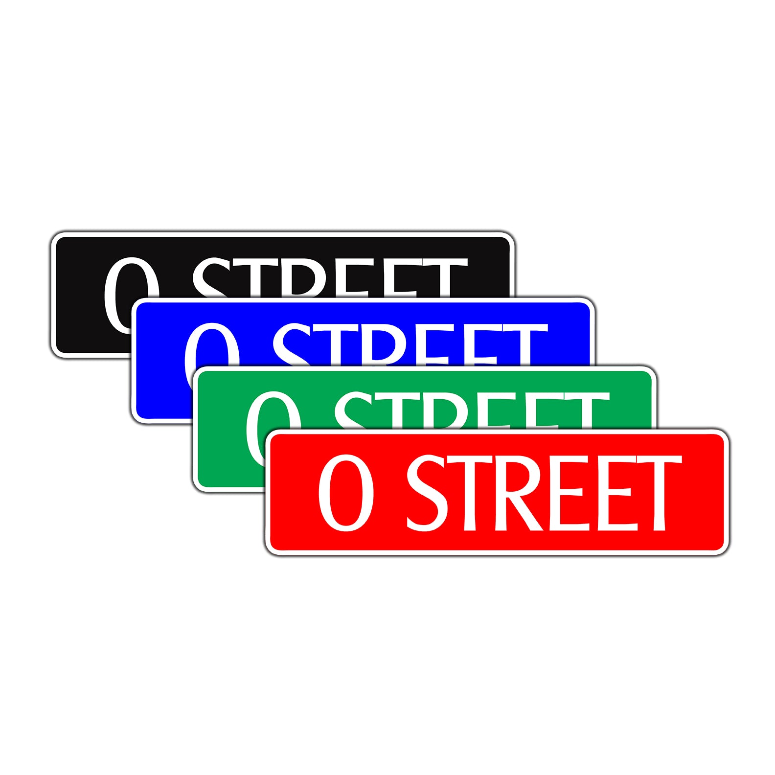 O Street Name Letter Road Aluminum Metal Novelty Street Plate Sign Wall Gift Decor