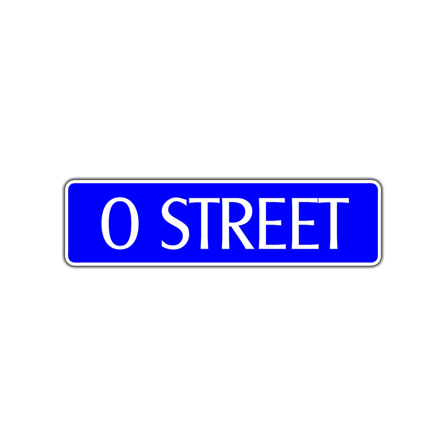 O Street Name Letter Road Aluminum Metal Novelty Street Plate Sign Wall Gift Decor