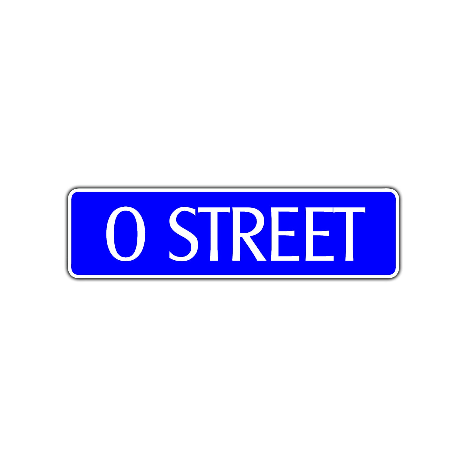 O Street Name Letter Road Aluminum Metal Novelty Street Plate Sign Wall Gift Decor