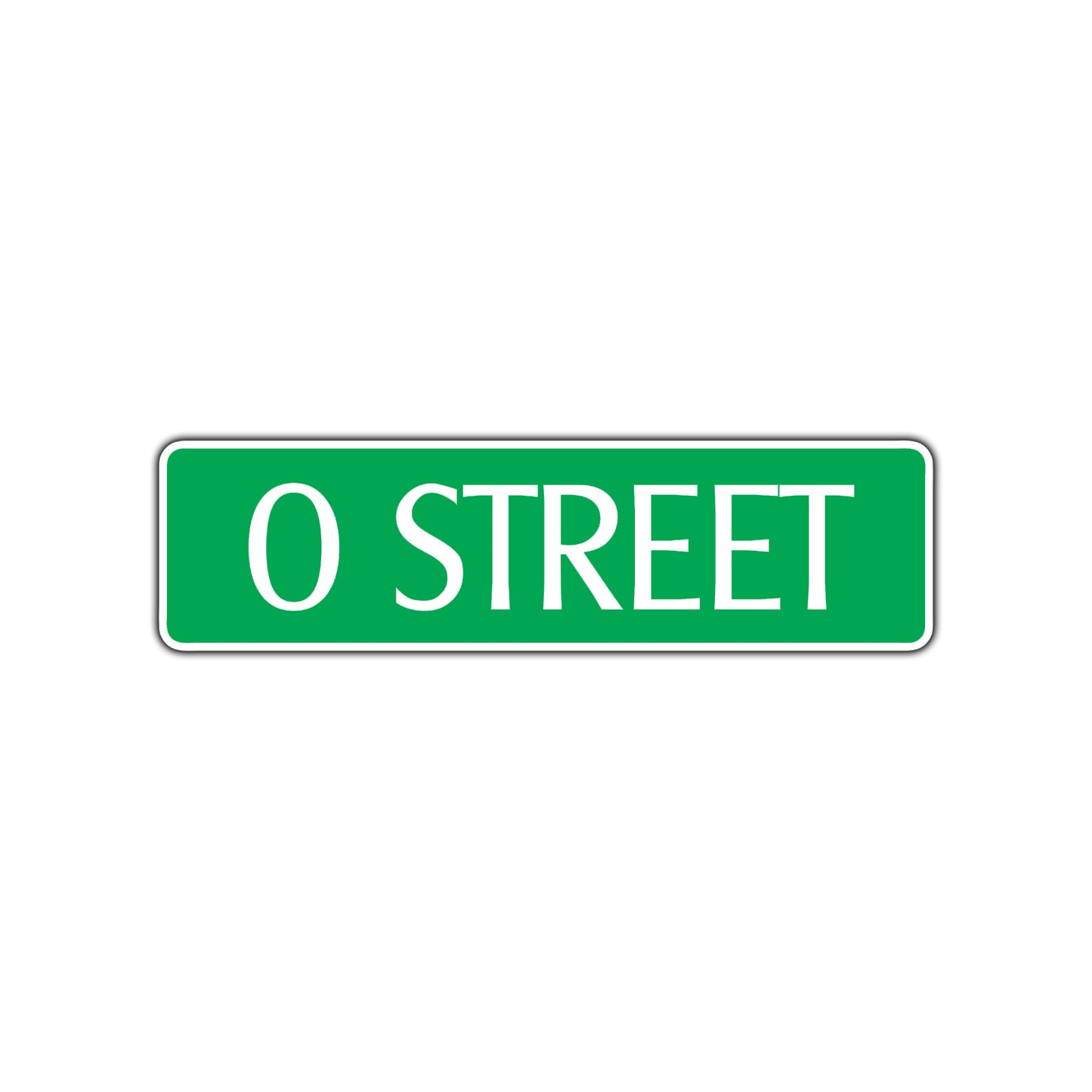 O Street Name Letter Road Aluminum Metal Novelty Street Plate Sign Wall Gift Decor
