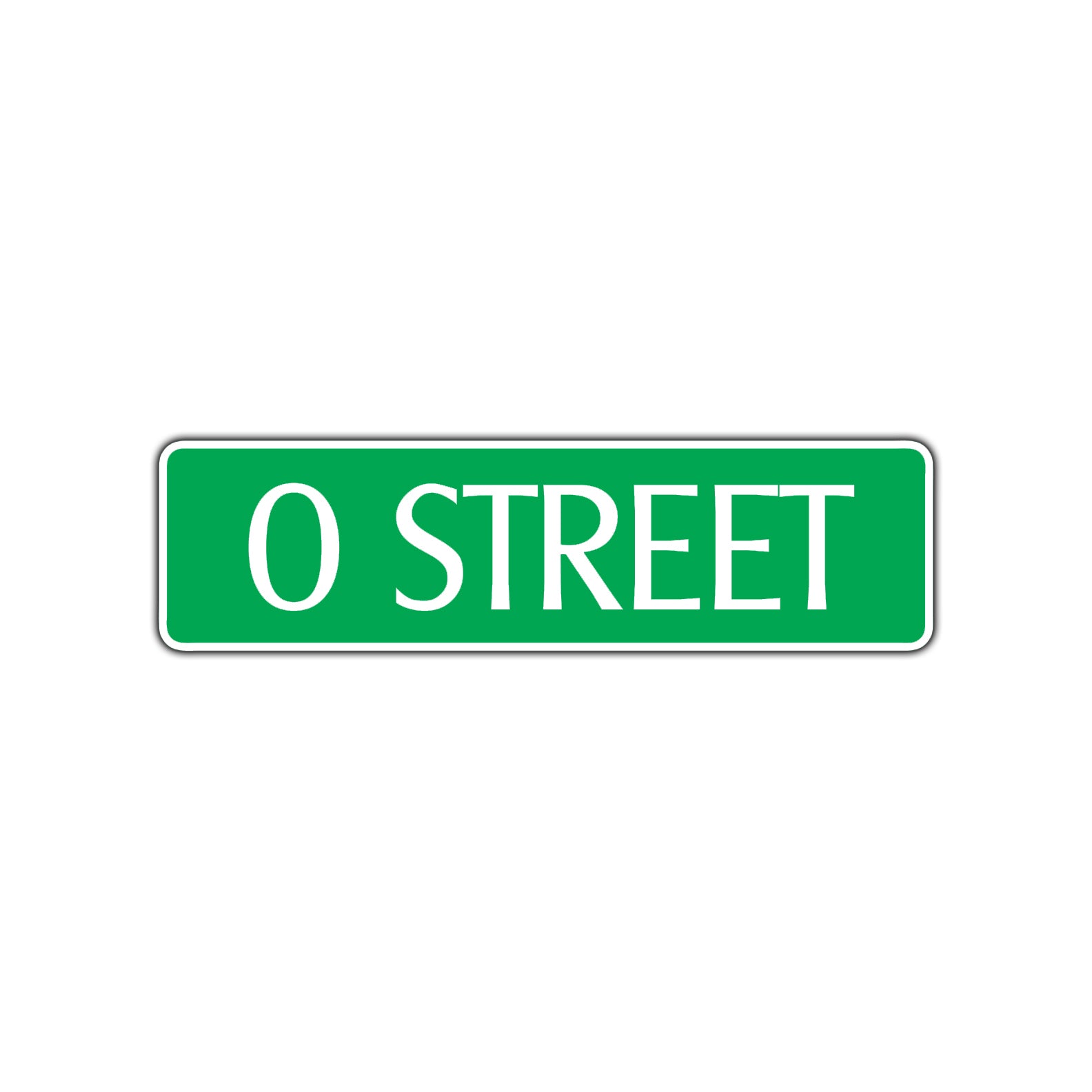 O Street Name Letter Road Aluminum Metal Novelty Street Plate Sign Wall Gift Decor