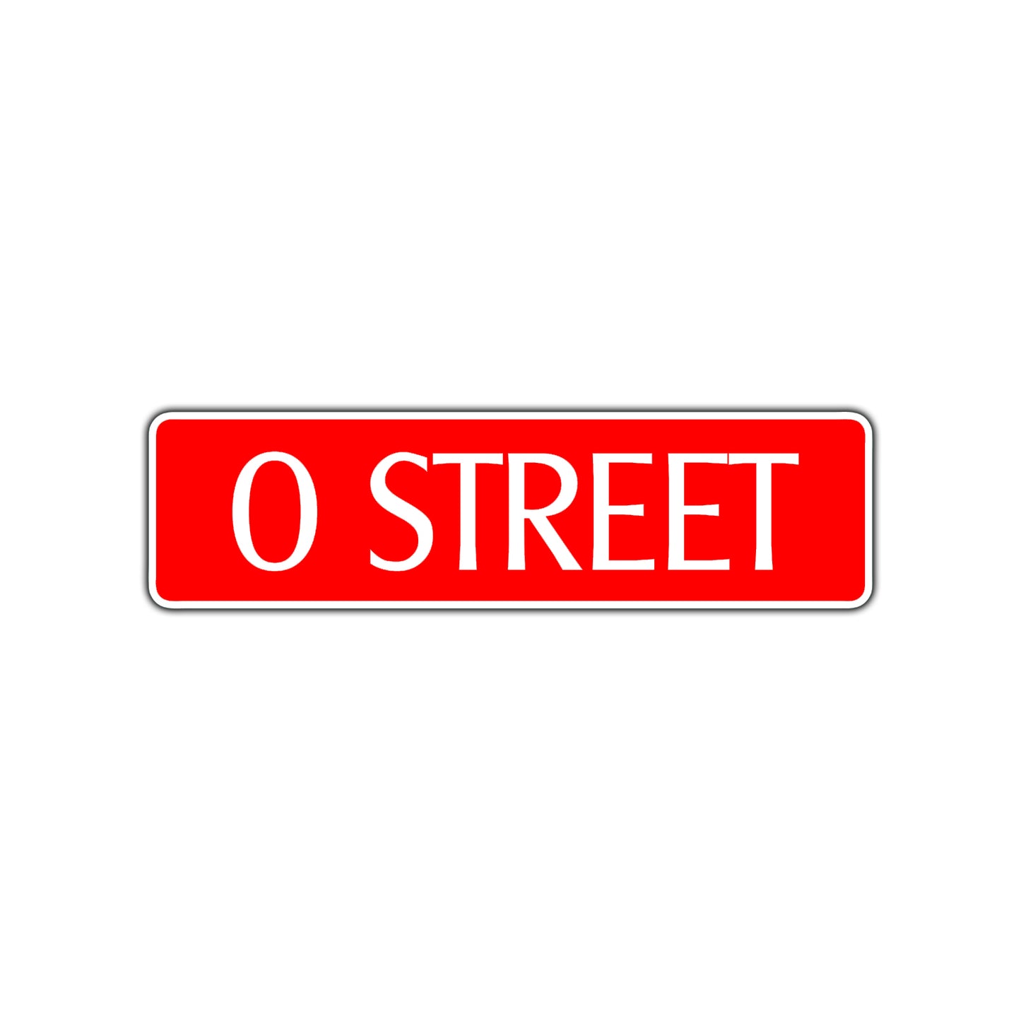 O Street Name Letter Road Aluminum Metal Novelty Street Plate Sign Wall Gift Decor