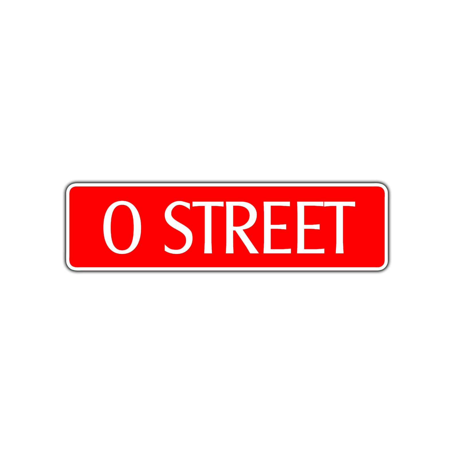 O Street Name Letter Road Aluminum Metal Novelty Street Plate Sign Wall Gift Decor