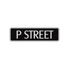 P Street Name Letter Road Aluminum Metal Novelty Street Plate Sign Wall Gift Decor