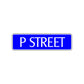 P Street Name Letter Road Aluminum Metal Novelty Street Plate Sign Wall Gift Decor