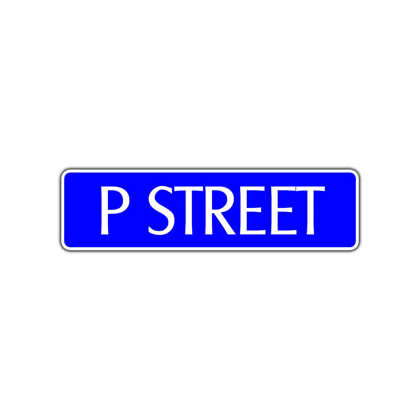 P Street Name Letter Road Aluminum Metal Novelty Street Plate Sign Wall Gift Decor