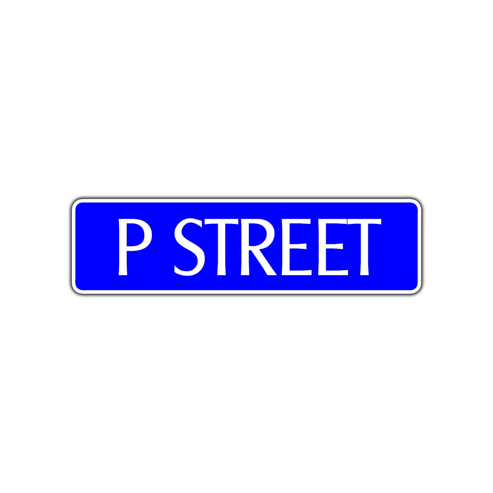 P Street Name Letter Road Aluminum Metal Novelty Street Plate Sign Wall Gift Decor