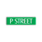 P Street Name Letter Road Aluminum Metal Novelty Street Plate Sign Wall Gift Decor
