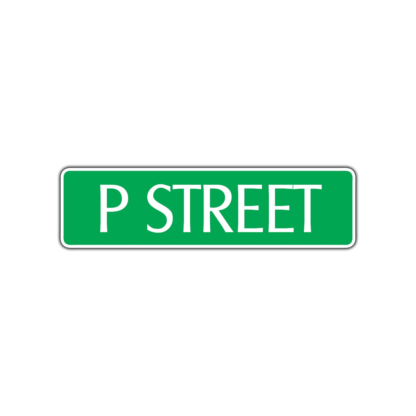 P Street Name Letter Road Aluminum Metal Novelty Street Plate Sign Wall Gift Decor