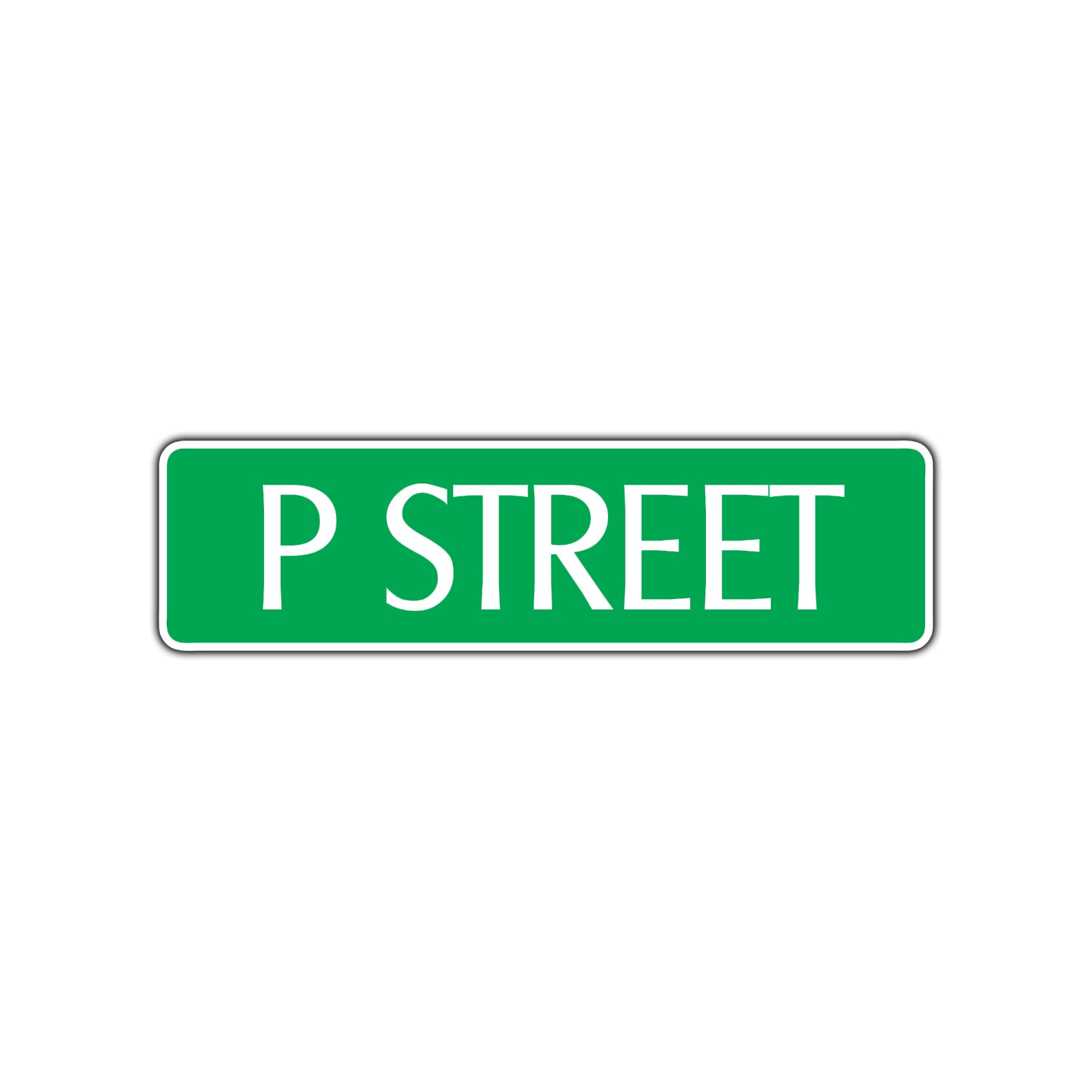 P Street Name Letter Road Aluminum Metal Novelty Street Plate Sign Wall Gift Decor