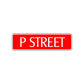 P Street Name Letter Road Aluminum Metal Novelty Street Plate Sign Wall Gift Decor