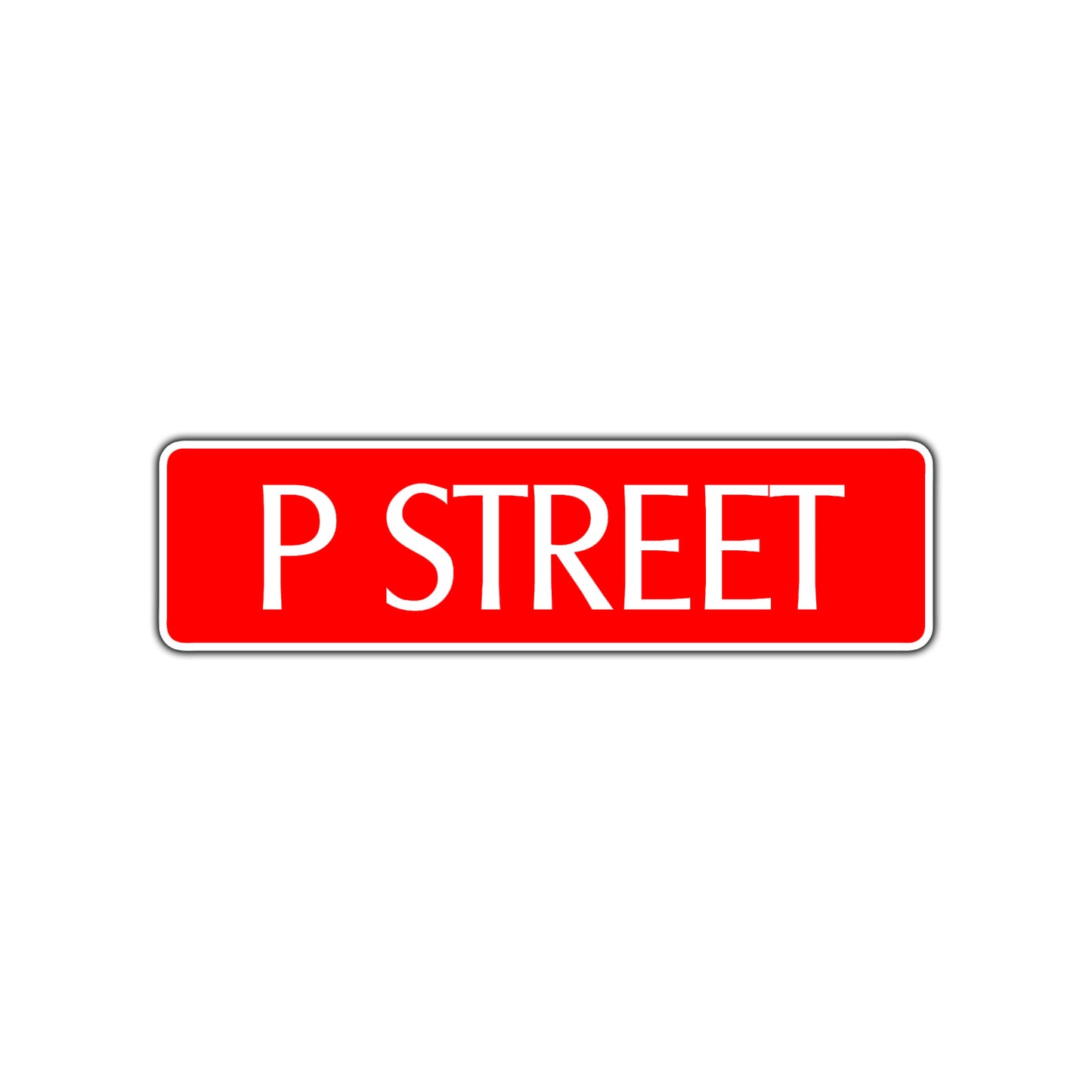 P Street Name Letter Road Aluminum Metal Novelty Street Plate Sign Wall Gift Decor