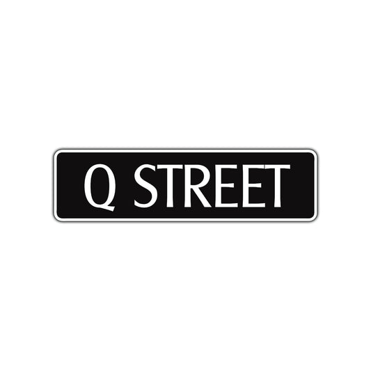 Q Street Name Letter Road Aluminum Metal Novelty Street Plate Sign Wall Gift Decor