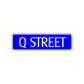 Q Street Name Letter Road Aluminum Metal Novelty Street Plate Sign Wall Gift Decor
