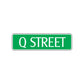 Q Street Name Letter Road Aluminum Metal Novelty Street Plate Sign Wall Gift Decor