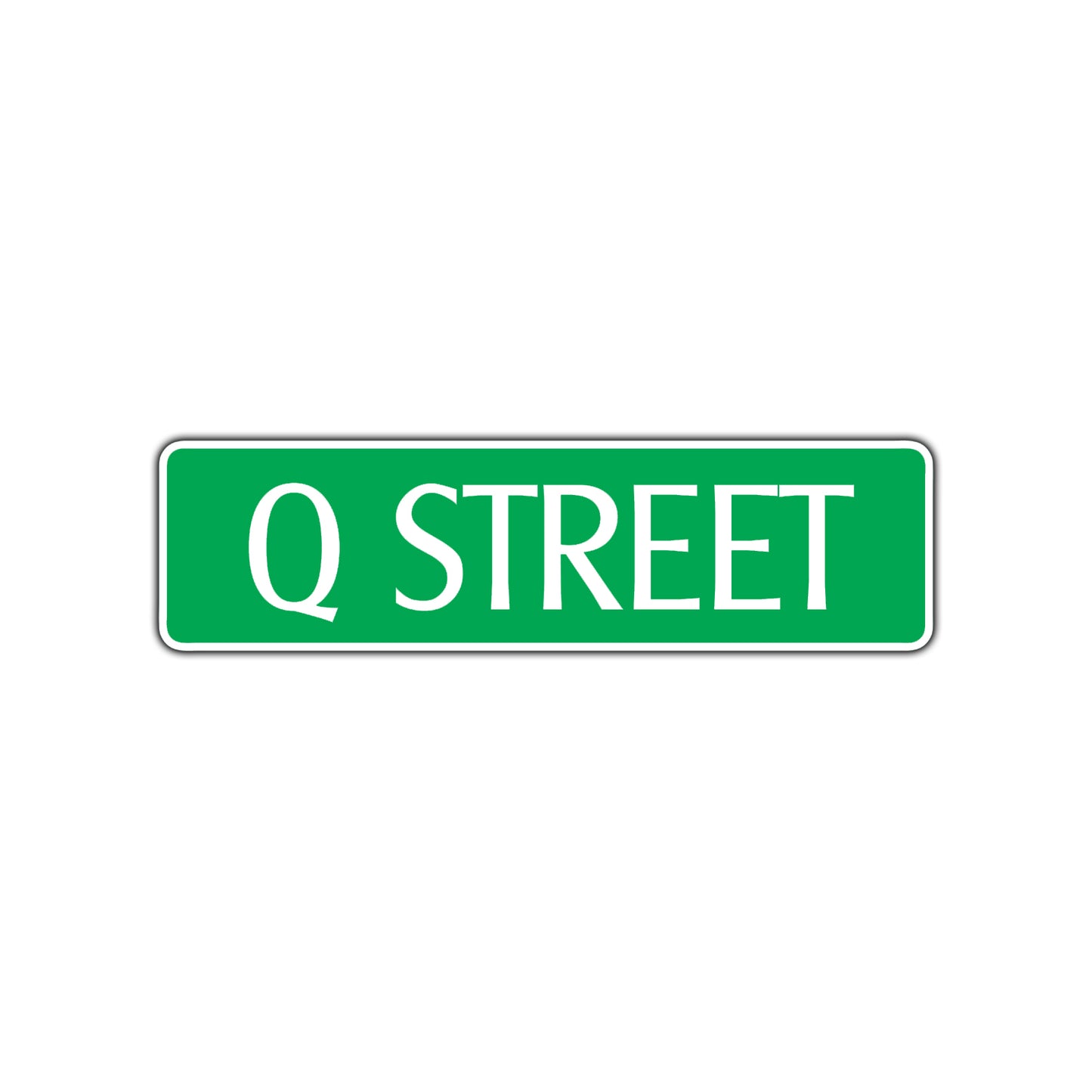 Q Street Name Letter Road Aluminum Metal Novelty Street Plate Sign Wall Gift Decor