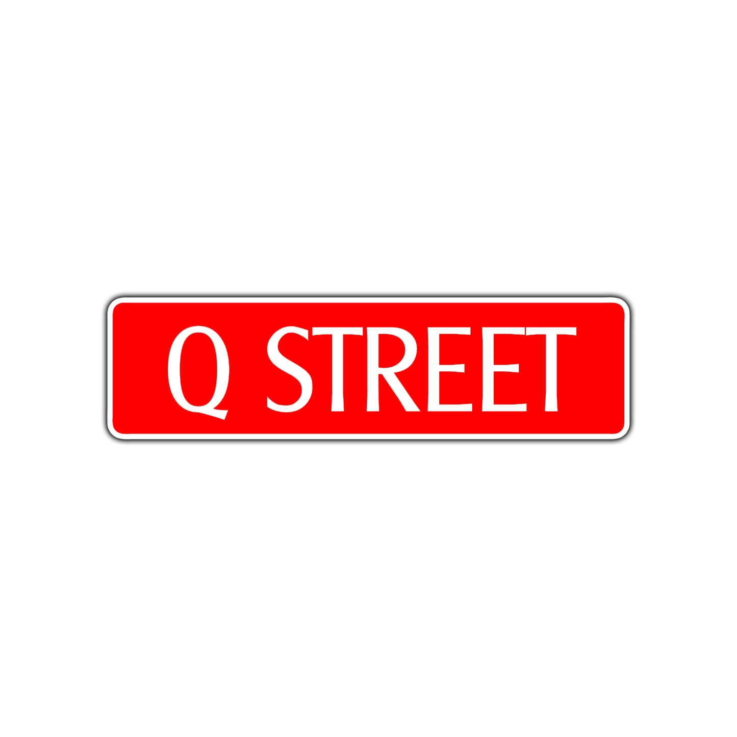 Q Street Name Letter Road Aluminum Metal Novelty Street Plate Sign Wall Gift Decor