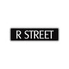 R Street Name Letter Road Aluminum Metal Novelty Street Plate Sign Wall Gift Decor