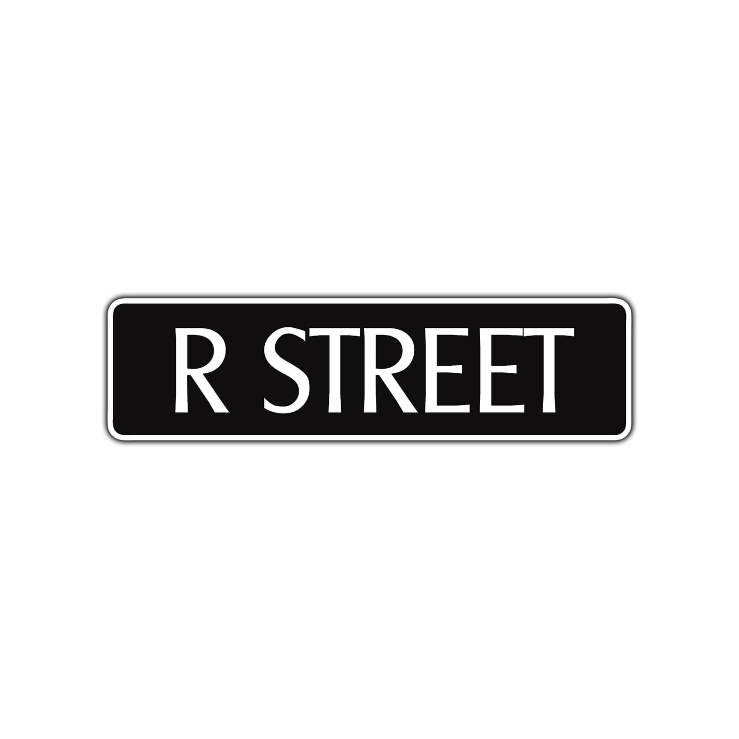 R Street Name Letter Road Aluminum Metal Novelty Street Plate Sign Wall Gift Decor