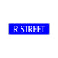 R Street Name Letter Road Aluminum Metal Novelty Street Plate Sign Wall Gift Decor