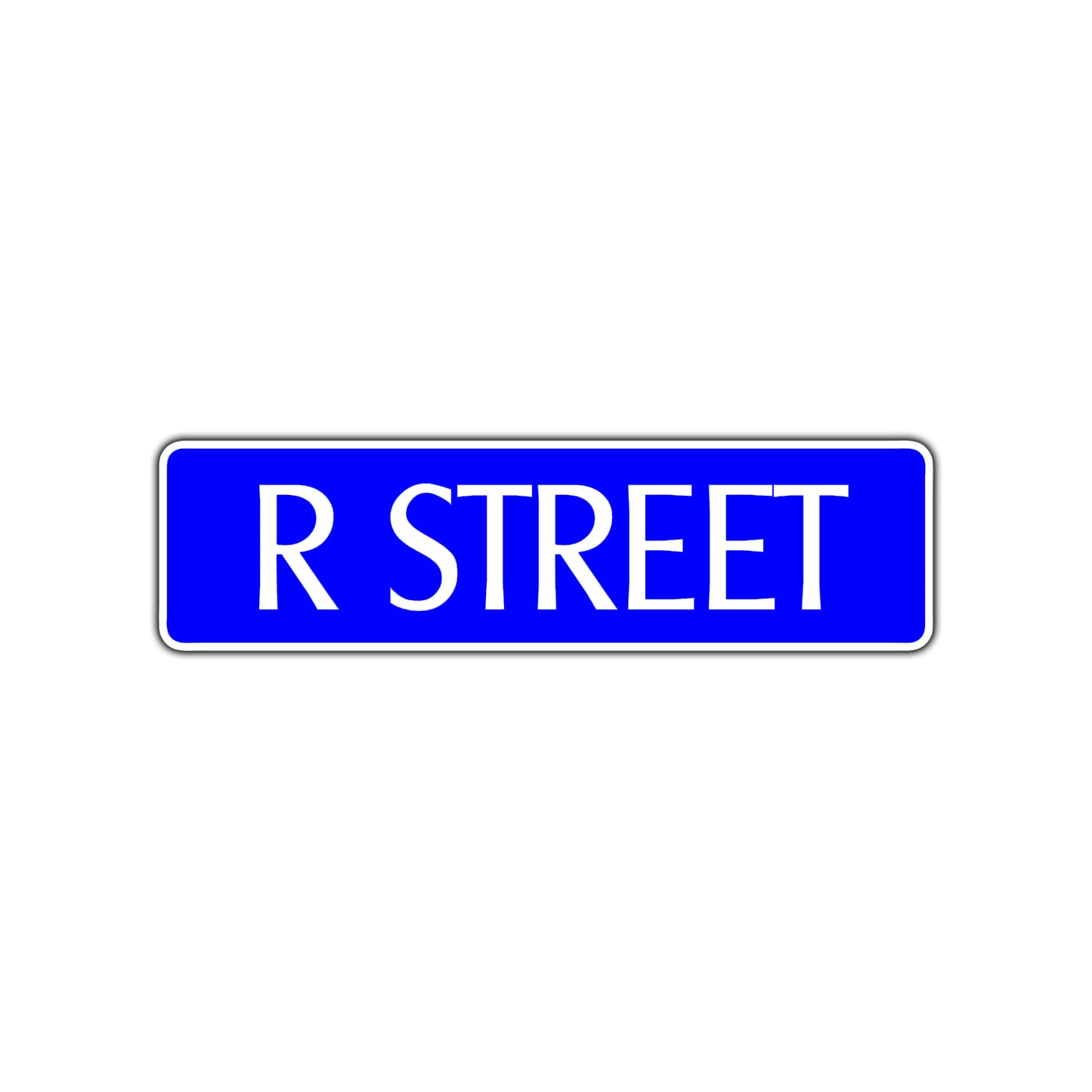 R Street Name Letter Road Aluminum Metal Novelty Street Plate Sign Wall Gift Decor
