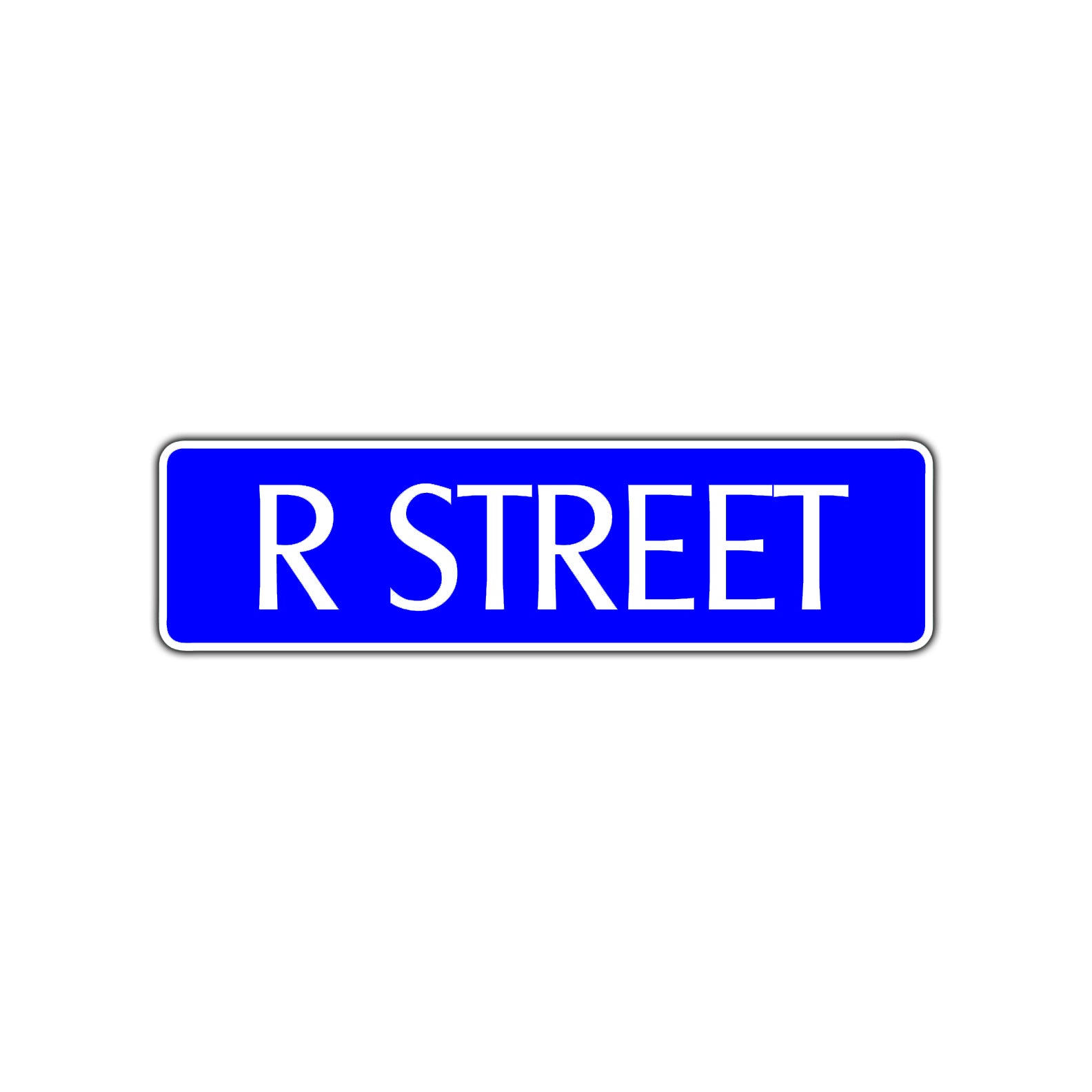 R Street Name Letter Road Aluminum Metal Novelty Street Plate Sign Wall Gift Decor