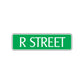 R Street Name Letter Road Aluminum Metal Novelty Street Plate Sign Wall Gift Decor