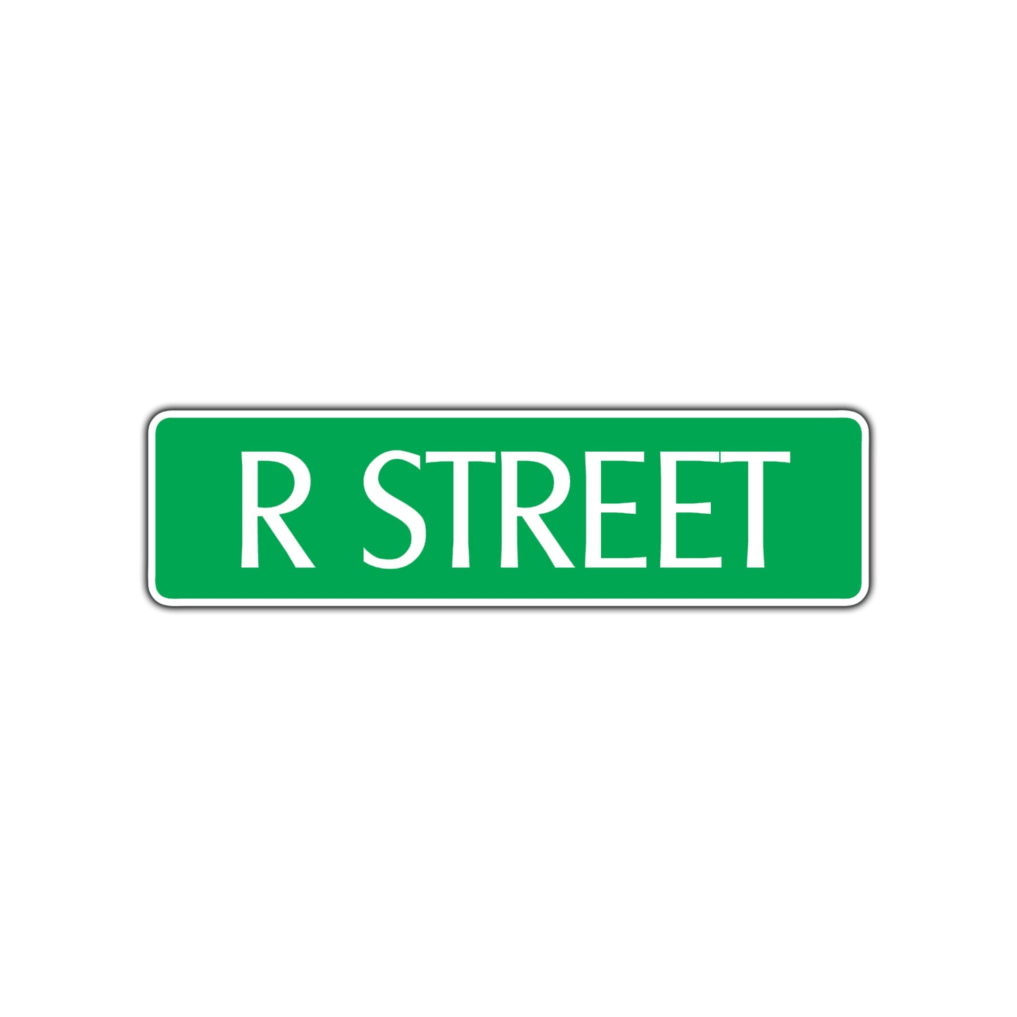 R Street Name Letter Road Aluminum Metal Novelty Street Plate Sign Wall Gift Decor