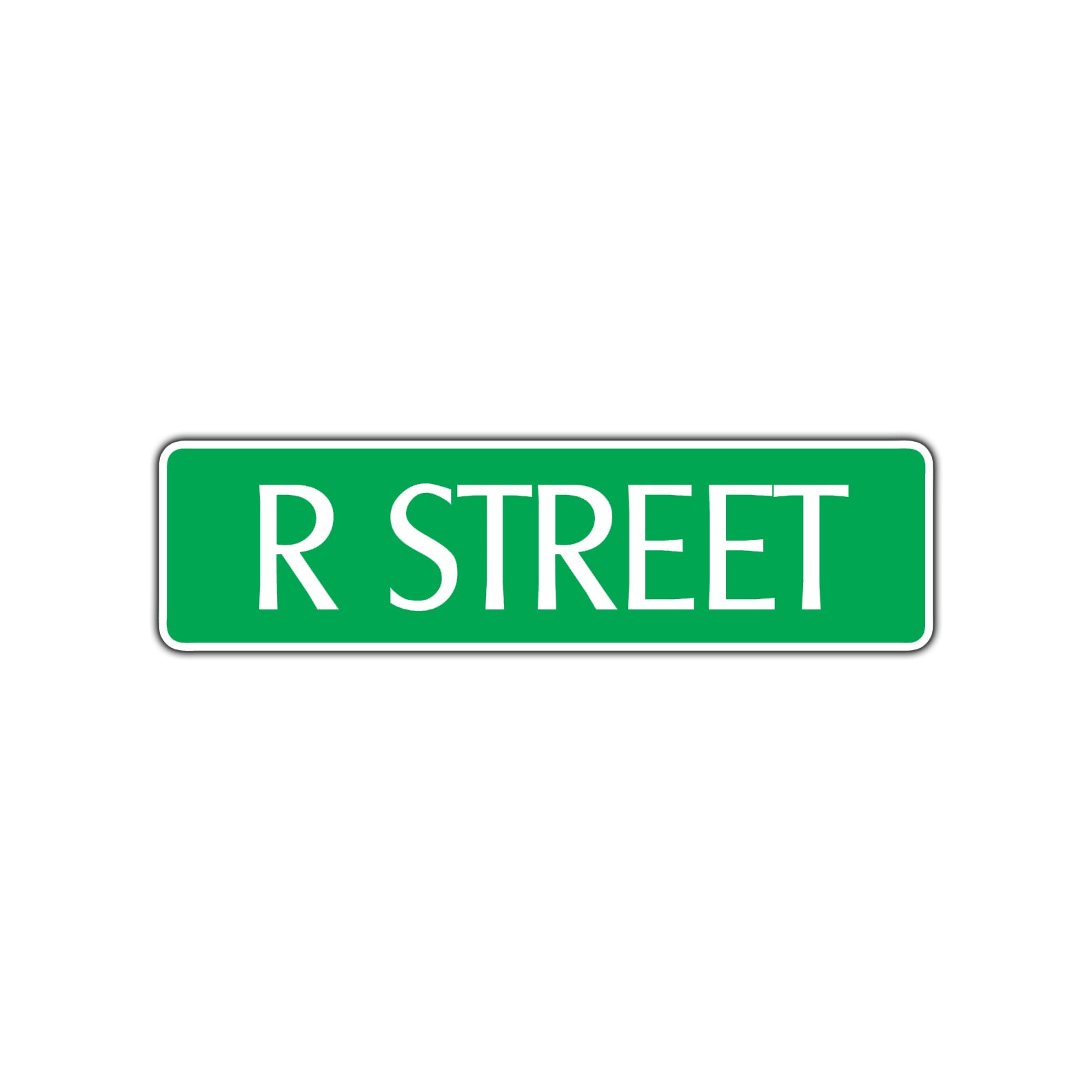 R Street Name Letter Road Aluminum Metal Novelty Street Plate Sign Wall Gift Decor