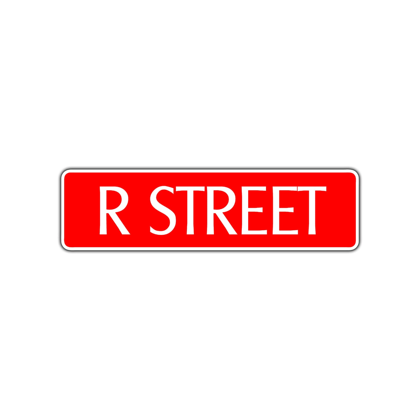 R Street Name Letter Road Aluminum Metal Novelty Street Plate Sign Wall Gift Decor
