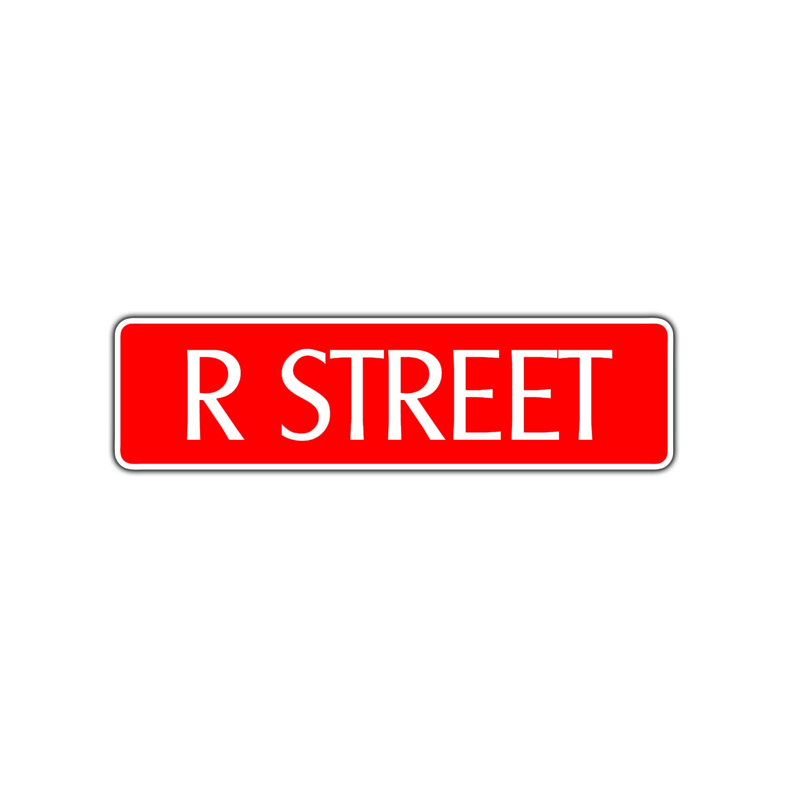 R Street Name Letter Road Aluminum Metal Novelty Street Plate Sign Wall Gift Decor