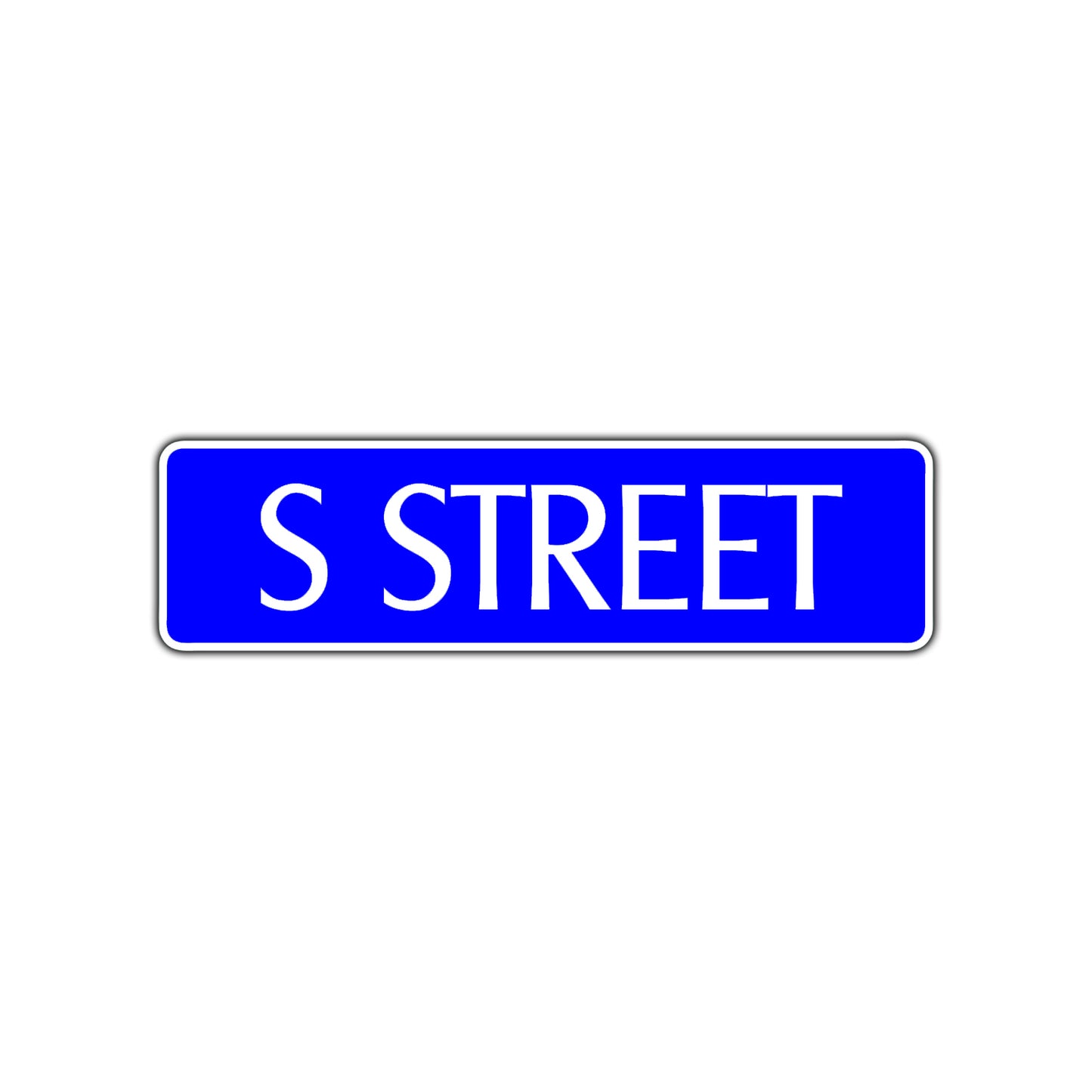 S Street Name Letter Road Aluminum Metal Novelty Street Plate Sign Wall Gift Decor