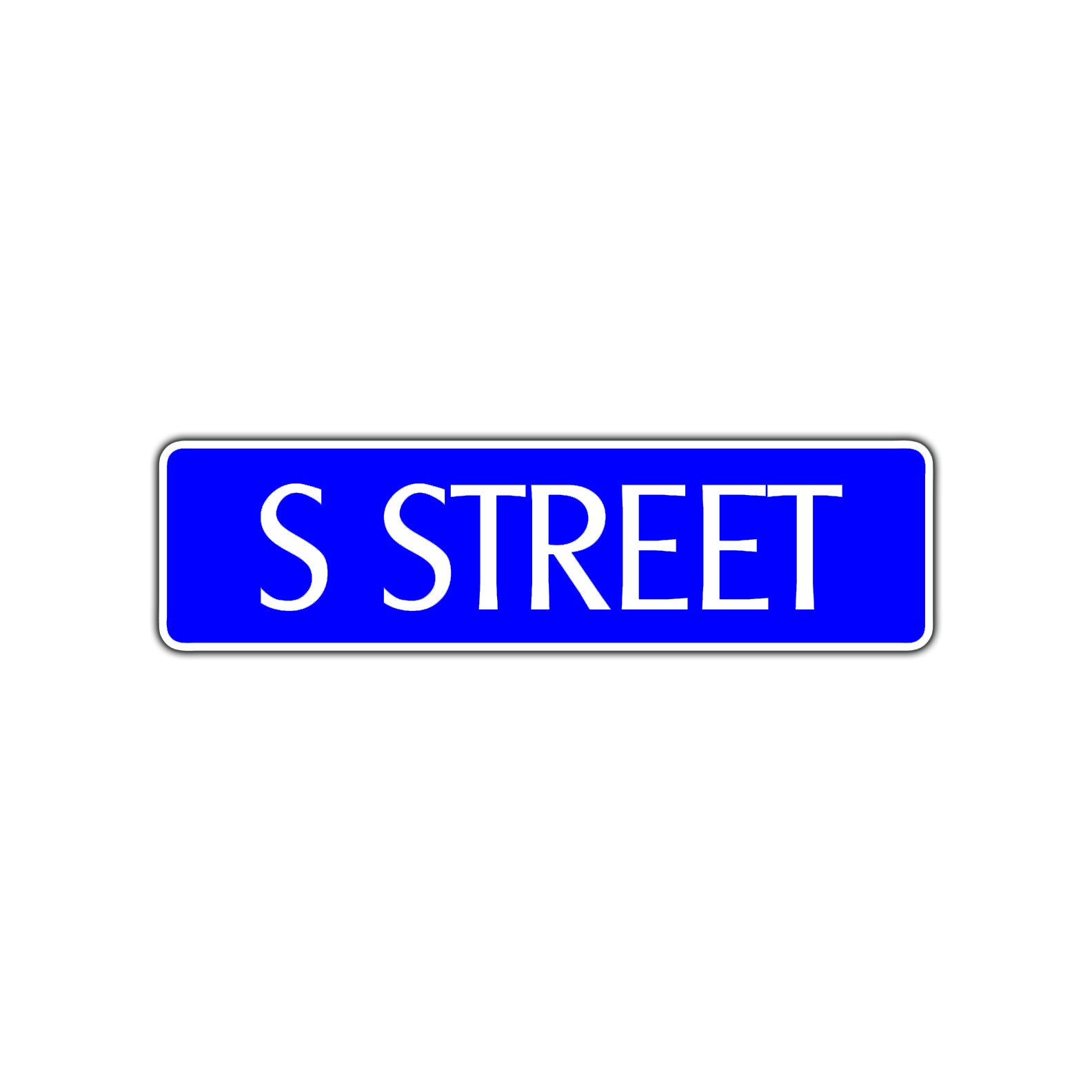 S Street Name Letter Road Aluminum Metal Novelty Street Plate Sign Wall Gift Decor