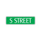 S Street Name Letter Road Aluminum Metal Novelty Street Plate Sign Wall Gift Decor