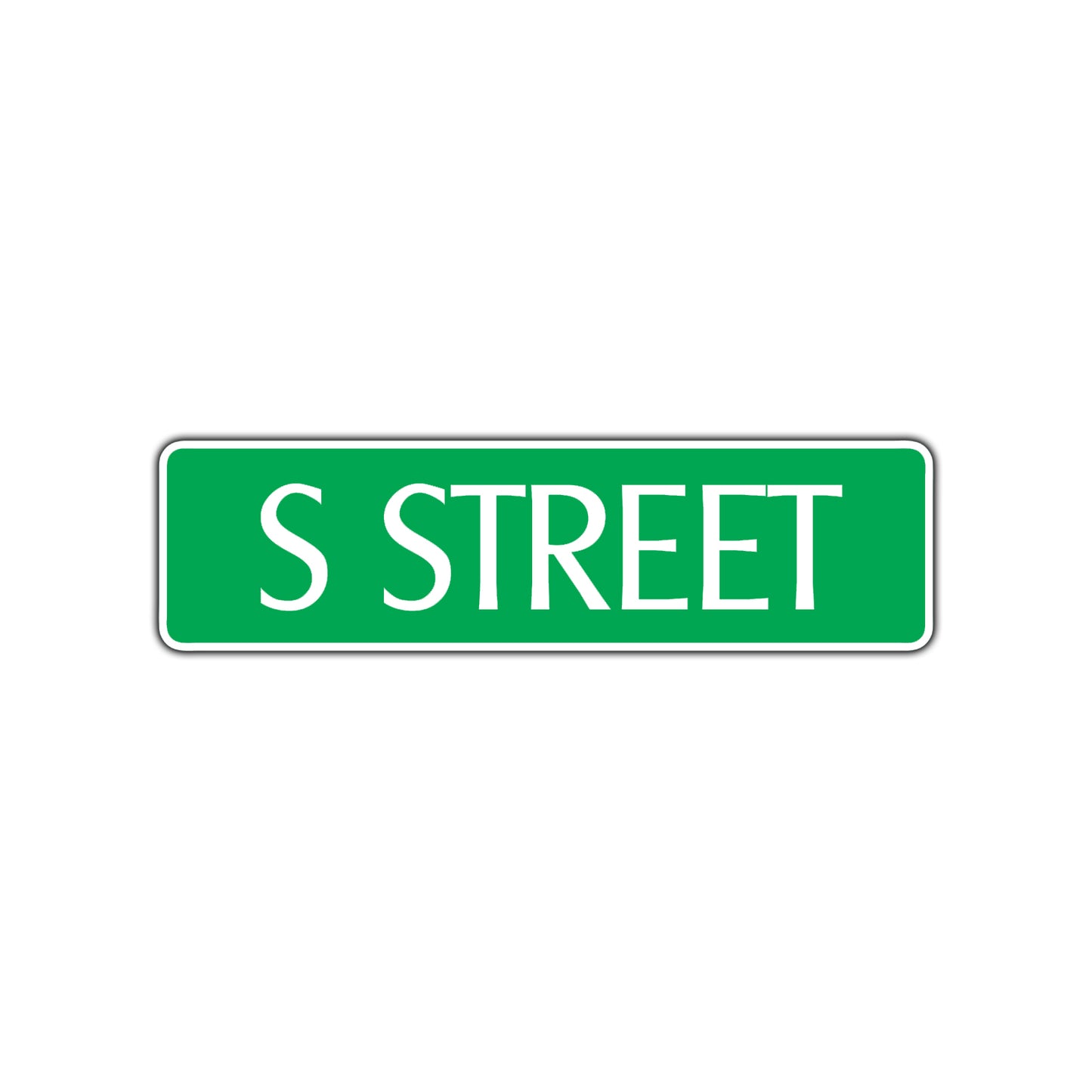 S Street Name Letter Road Aluminum Metal Novelty Street Plate Sign Wall Gift Decor
