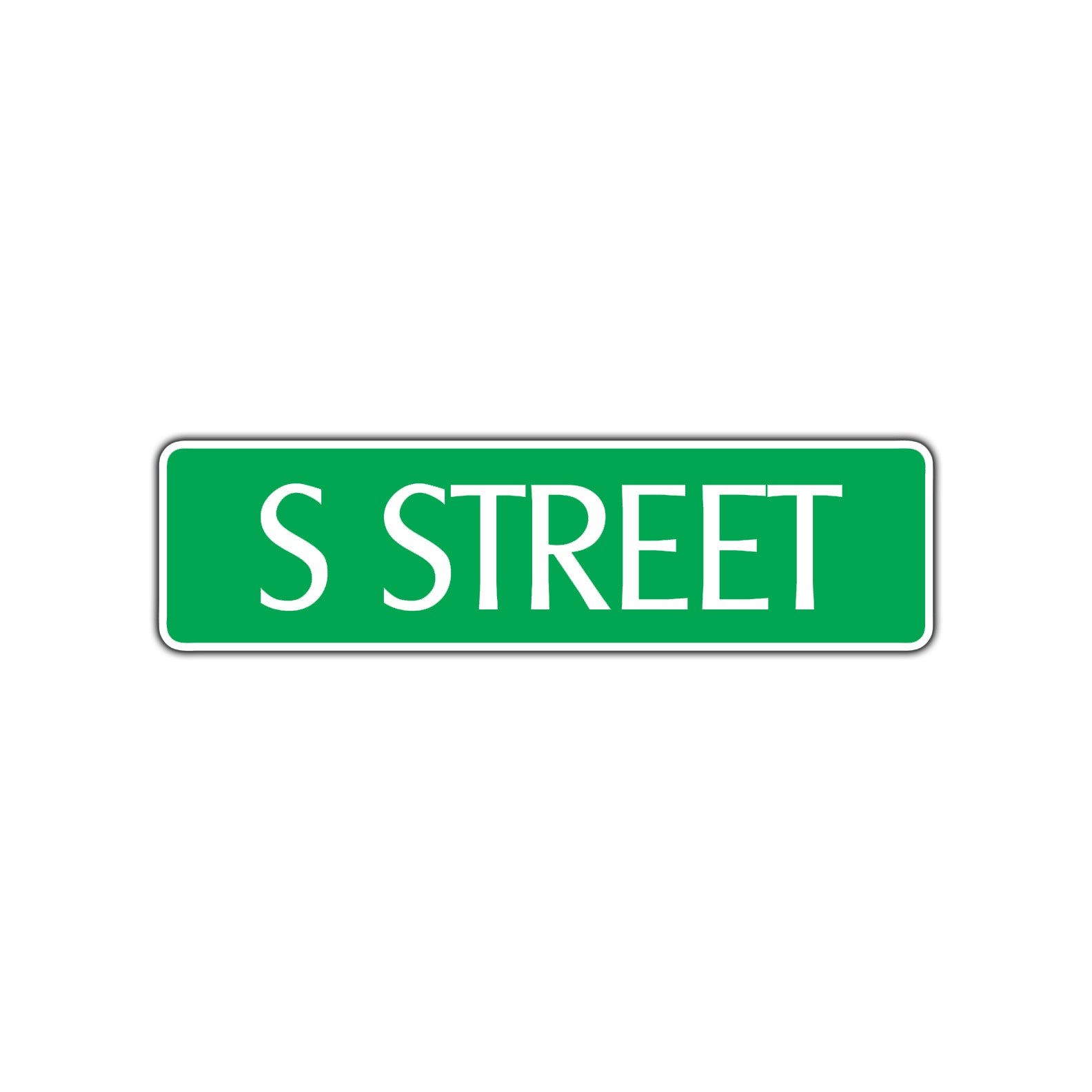 S Street Name Letter Road Aluminum Metal Novelty Street Plate Sign Wall Gift Decor
