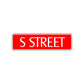 S Street Name Letter Road Aluminum Metal Novelty Street Plate Sign Wall Gift Decor