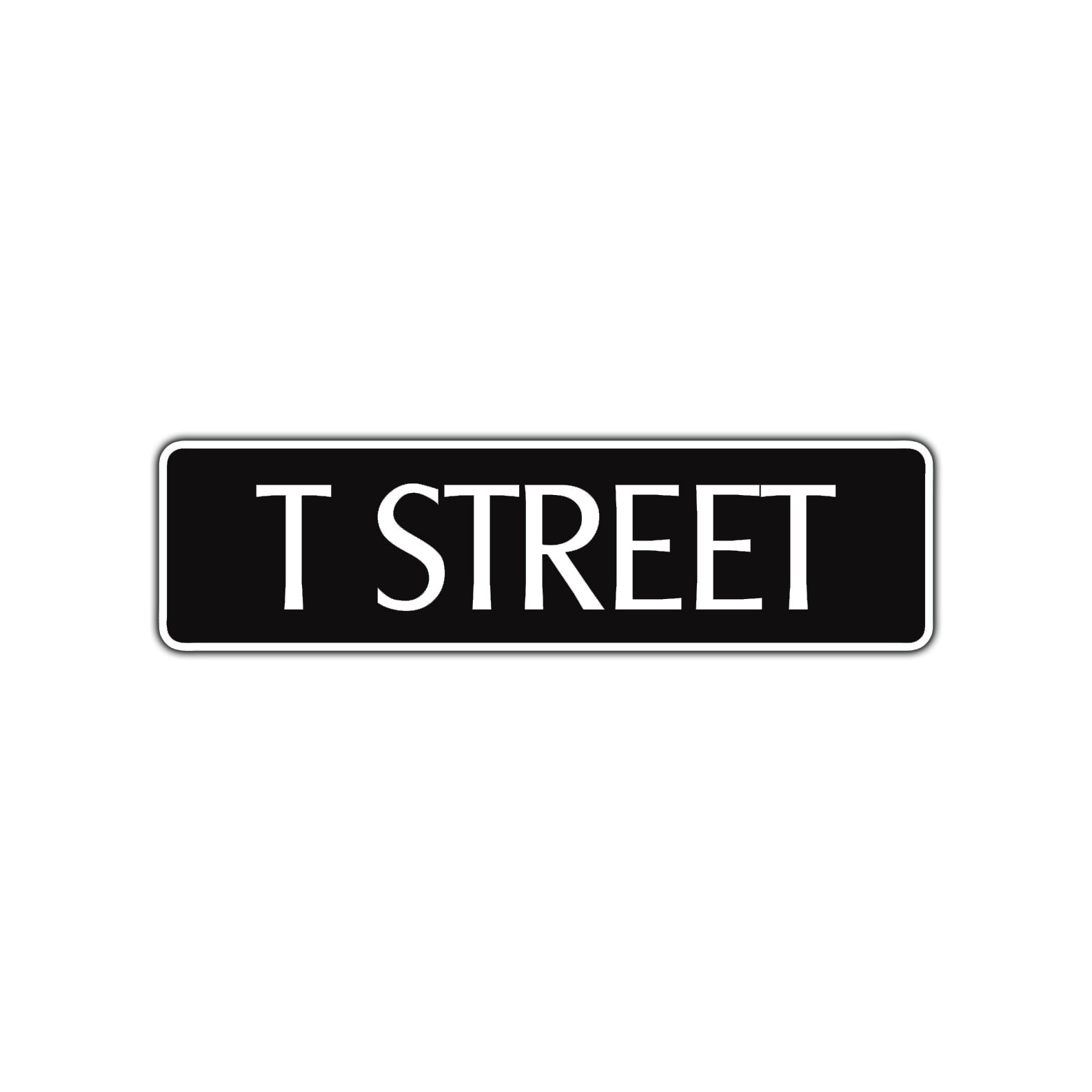 T Street Name Letter Road Aluminum Metal Novelty Street Plate Sign Wall Gift Decor
