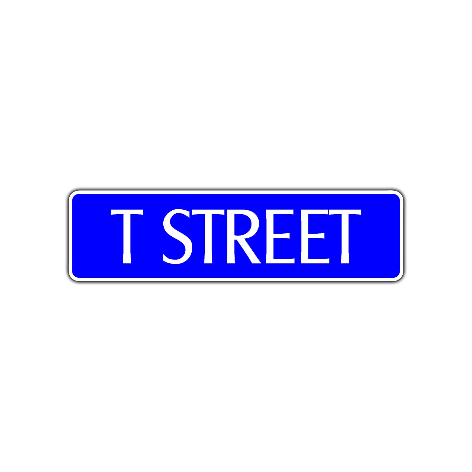 T Street Name Letter Road Aluminum Metal Novelty Street Plate Sign Wall Gift Decor
