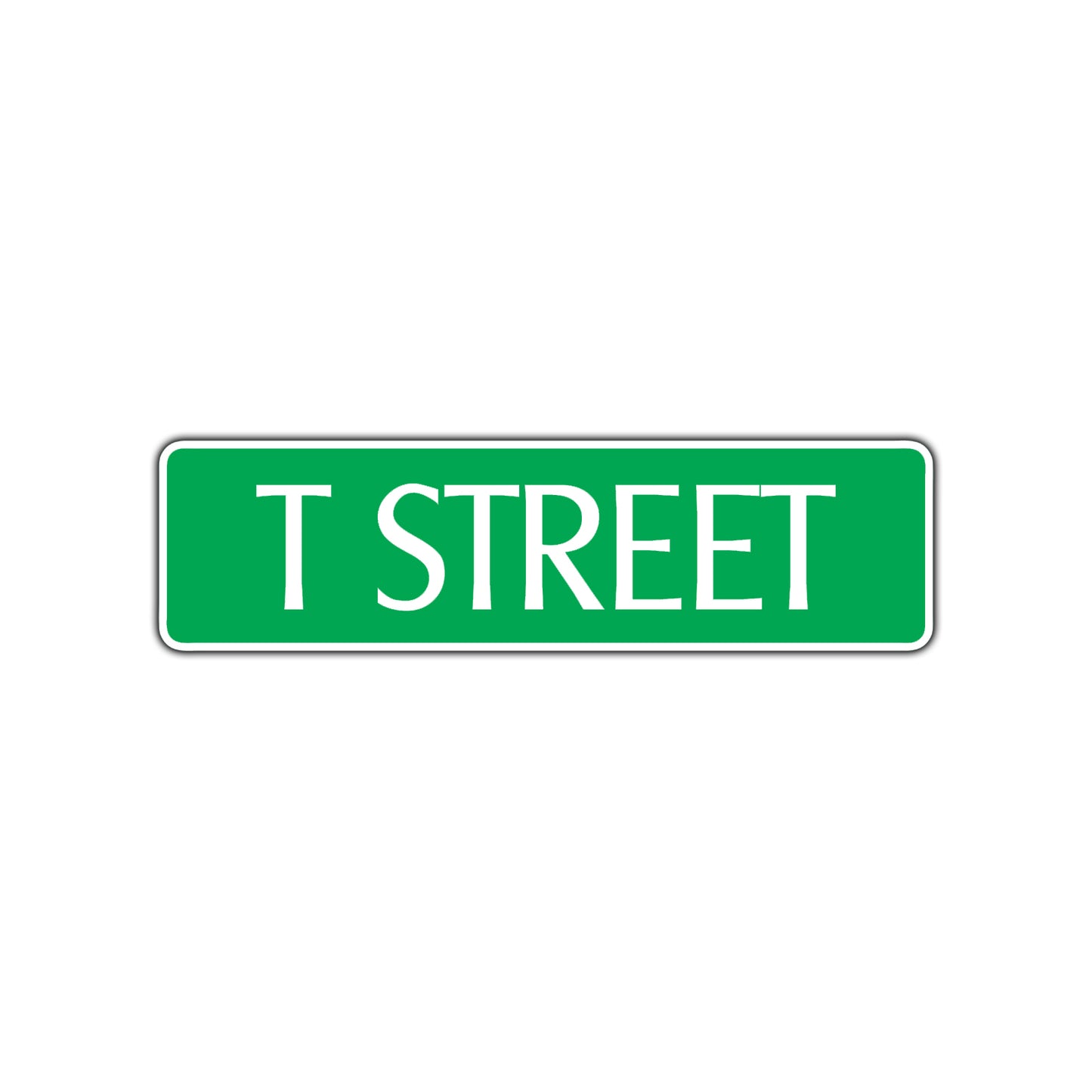 T Street Name Letter Road Aluminum Metal Novelty Street Plate Sign Wall Gift Decor