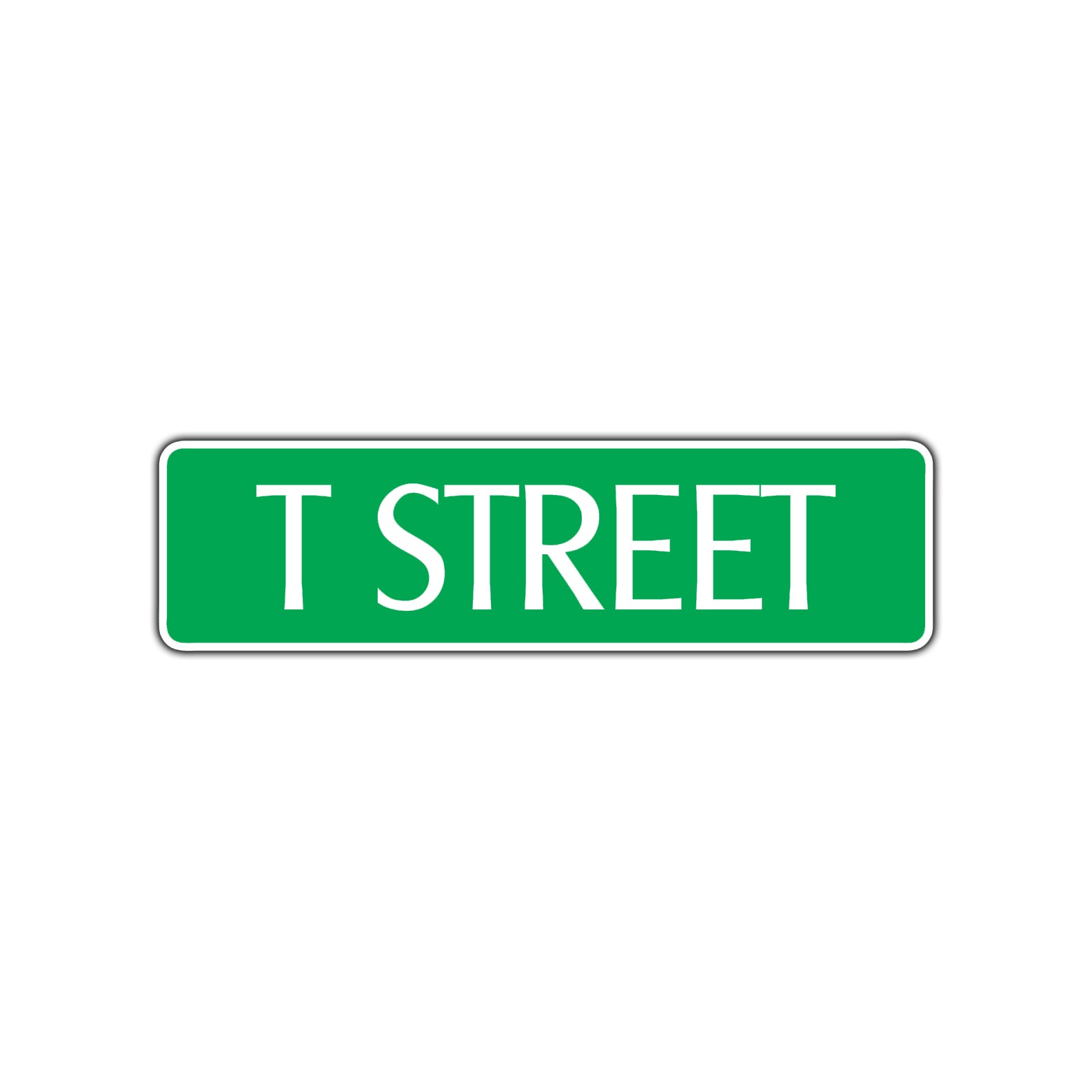 T Street Name Letter Road Aluminum Metal Novelty Street Plate Sign Wall Gift Decor