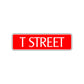 T Street Name Letter Road Aluminum Metal Novelty Street Plate Sign Wall Gift Decor