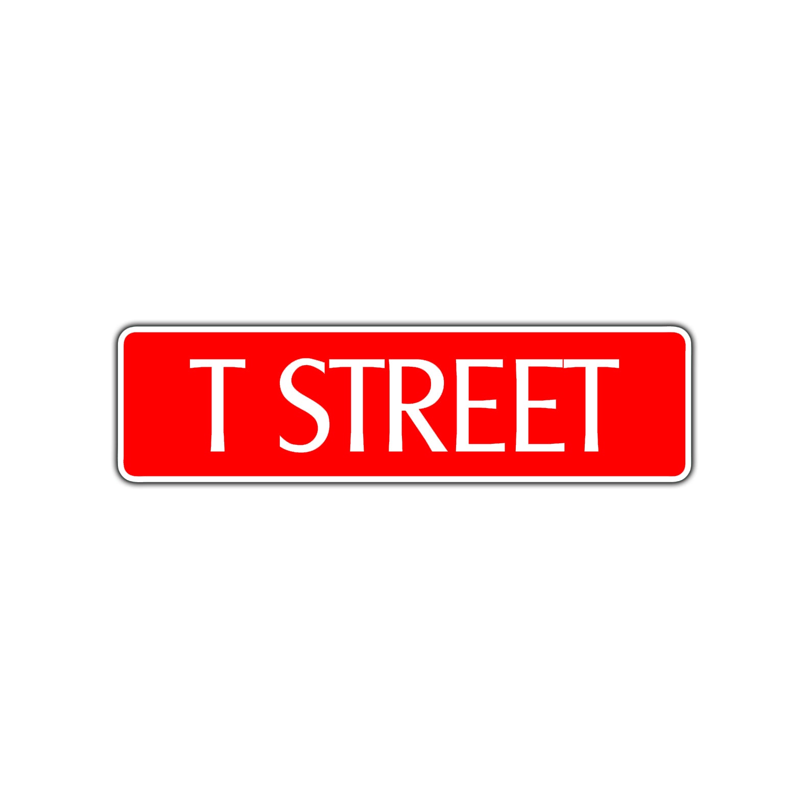 T Street Name Letter Road Aluminum Metal Novelty Street Plate Sign Wall Gift Decor