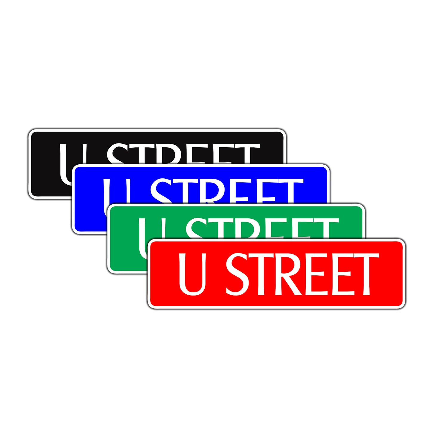 U Street Name Letter Road Aluminum Metal Novelty Street Plate Sign Wall Gift Decor