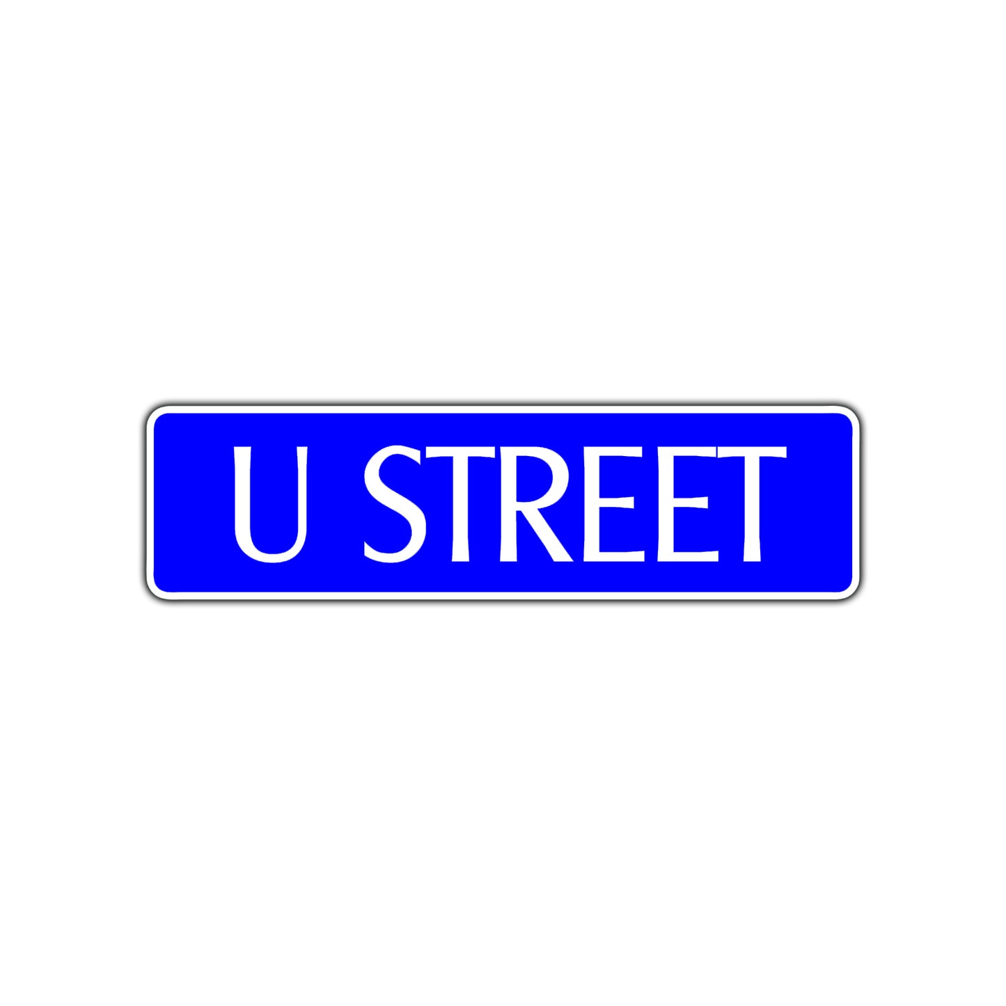 U Street Name Letter Road Aluminum Metal Novelty Street Plate Sign Wall Gift Decor