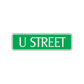 U Street Name Letter Road Aluminum Metal Novelty Street Plate Sign Wall Gift Decor