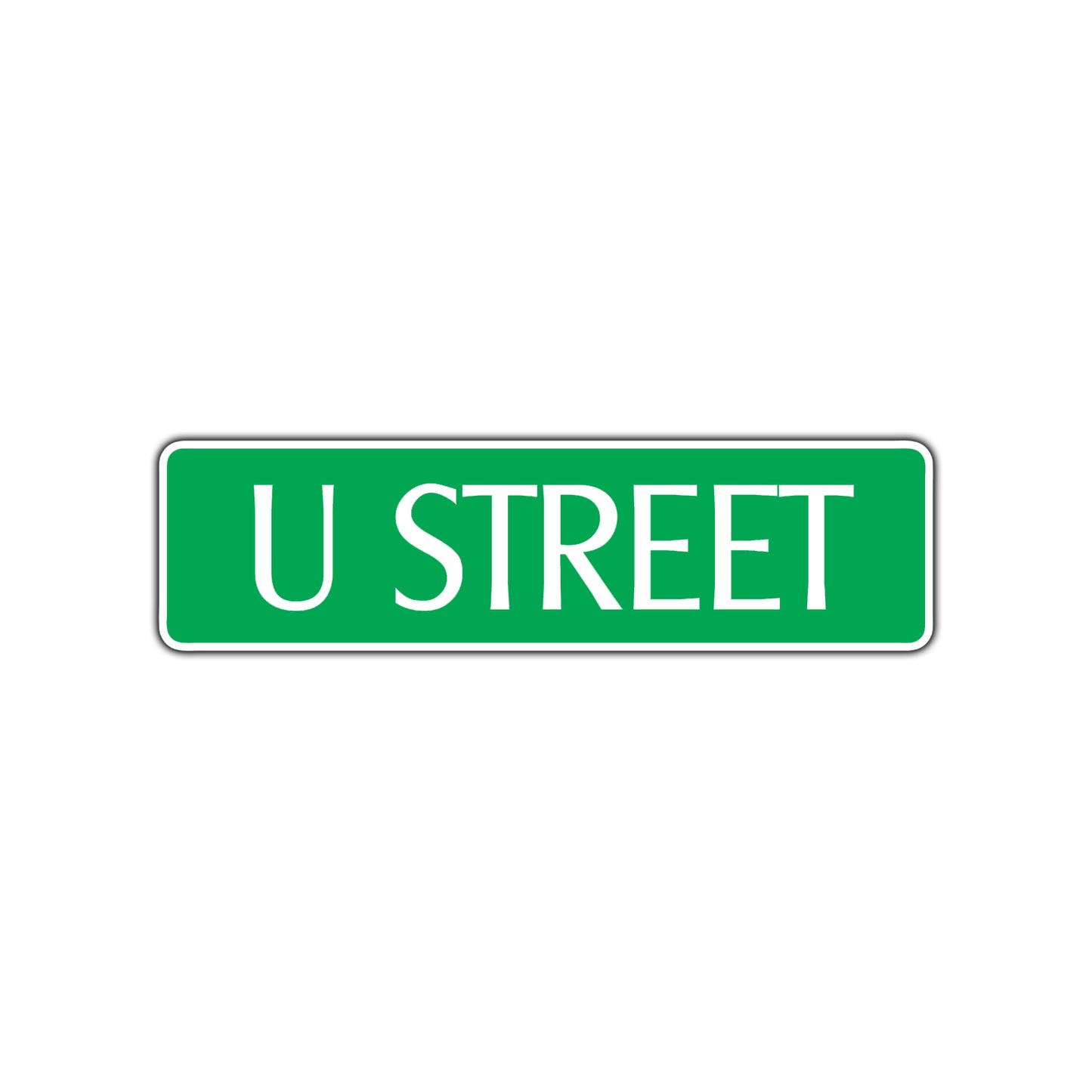 U Street Name Letter Road Aluminum Metal Novelty Street Plate Sign Wall Gift Decor