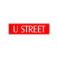 U Street Name Letter Road Aluminum Metal Novelty Street Plate Sign Wall Gift Decor