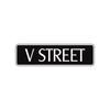 V Street Name Letter Road Aluminum Metal Novelty Street Plate Sign Wall Gift Decor