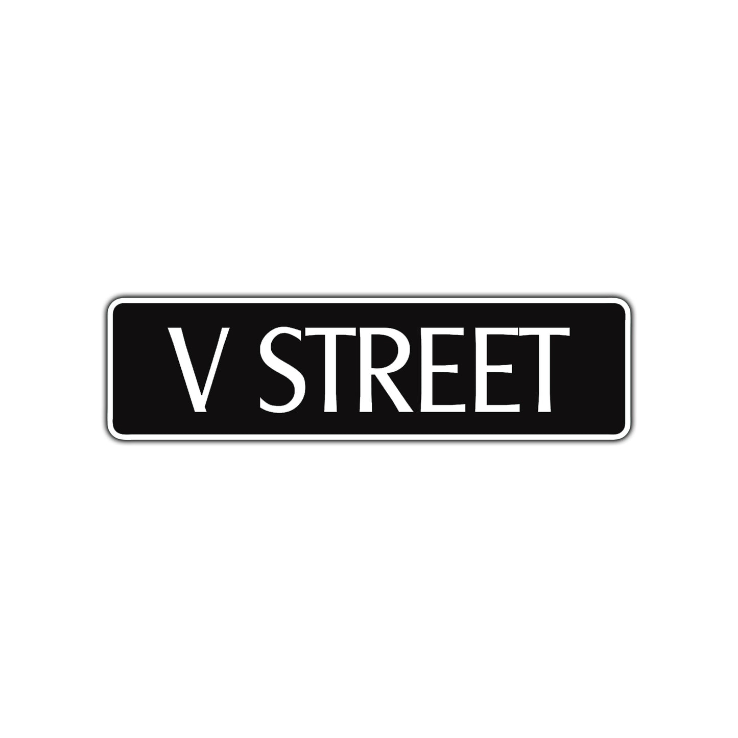 V Street Name Letter Road Aluminum Metal Novelty Street Plate Sign Wall Gift Decor